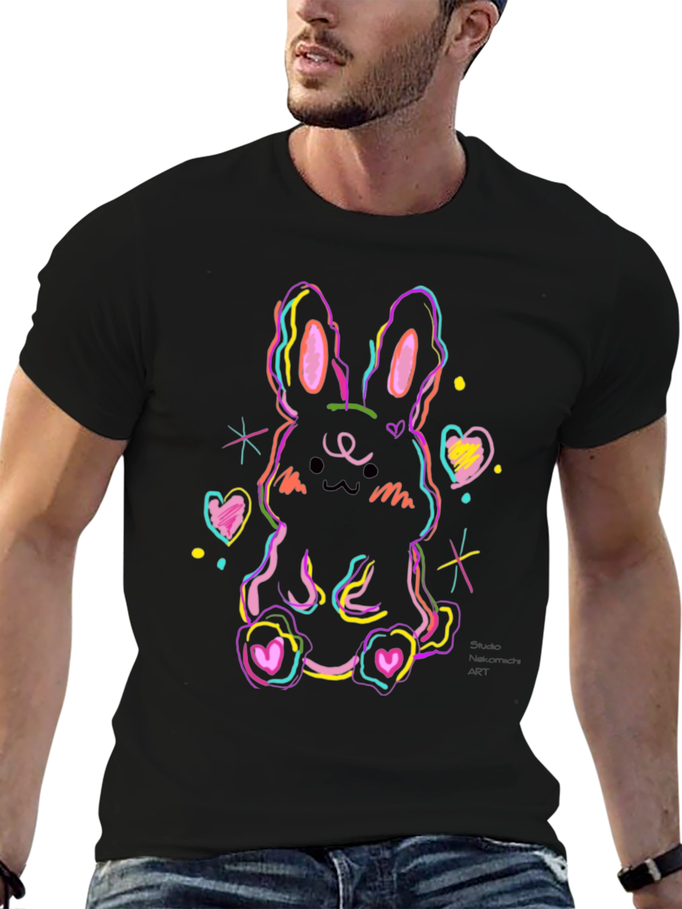 Neon Bunny Graphic Tee