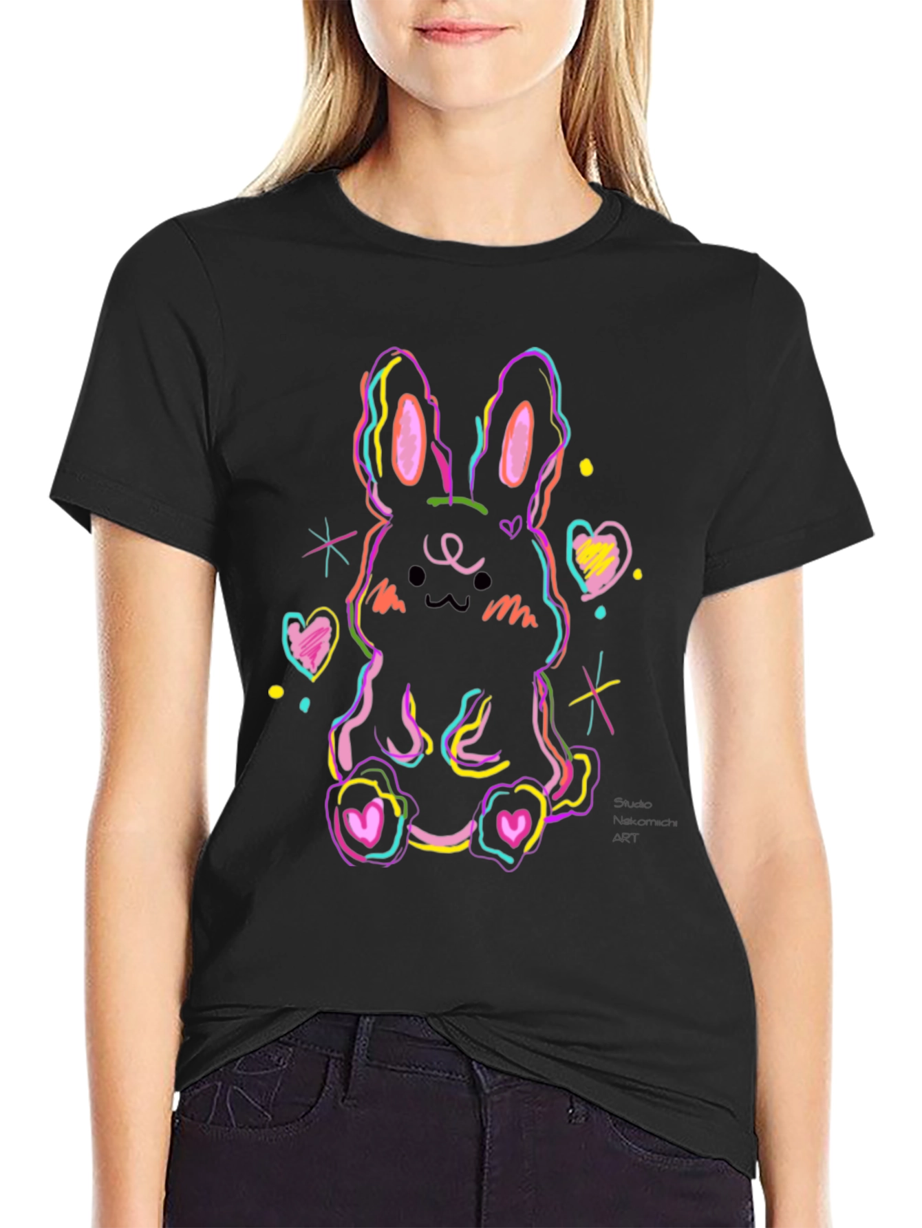 Neon Bunny Graphic Tee