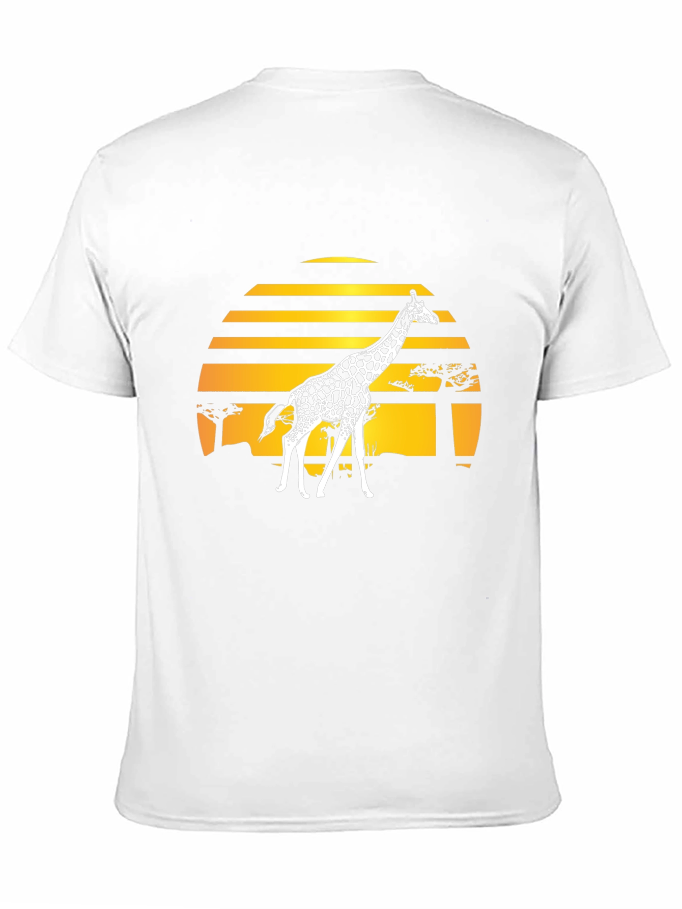 Giraffe Sunset Graphic Tee - Stylish Black T-Shirt