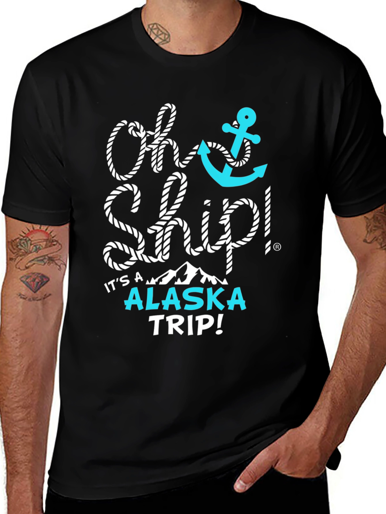 Oh Ship! Alaska Trip Black Graphic Tee