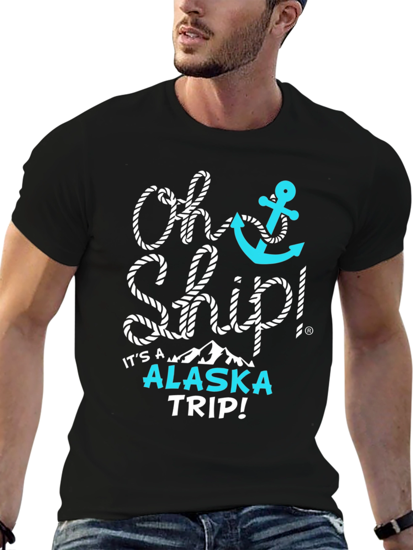 Oh Ship! Alaska Trip Black Graphic Tee