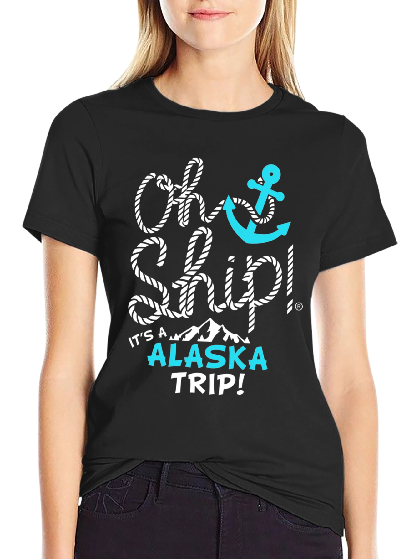 Oh Ship! Alaska Trip Black Graphic Tee