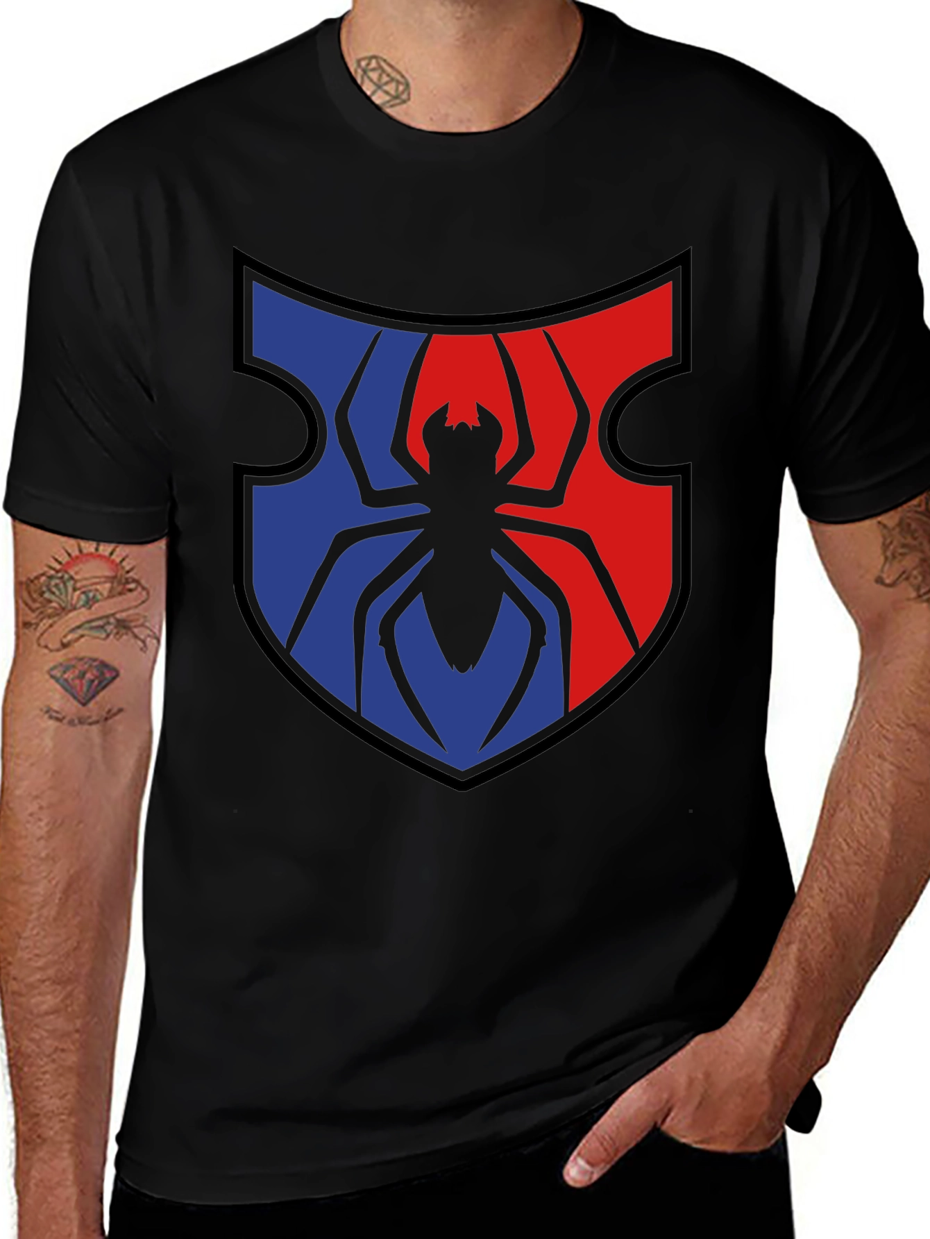 Spider Shield Graphic Tee - Black