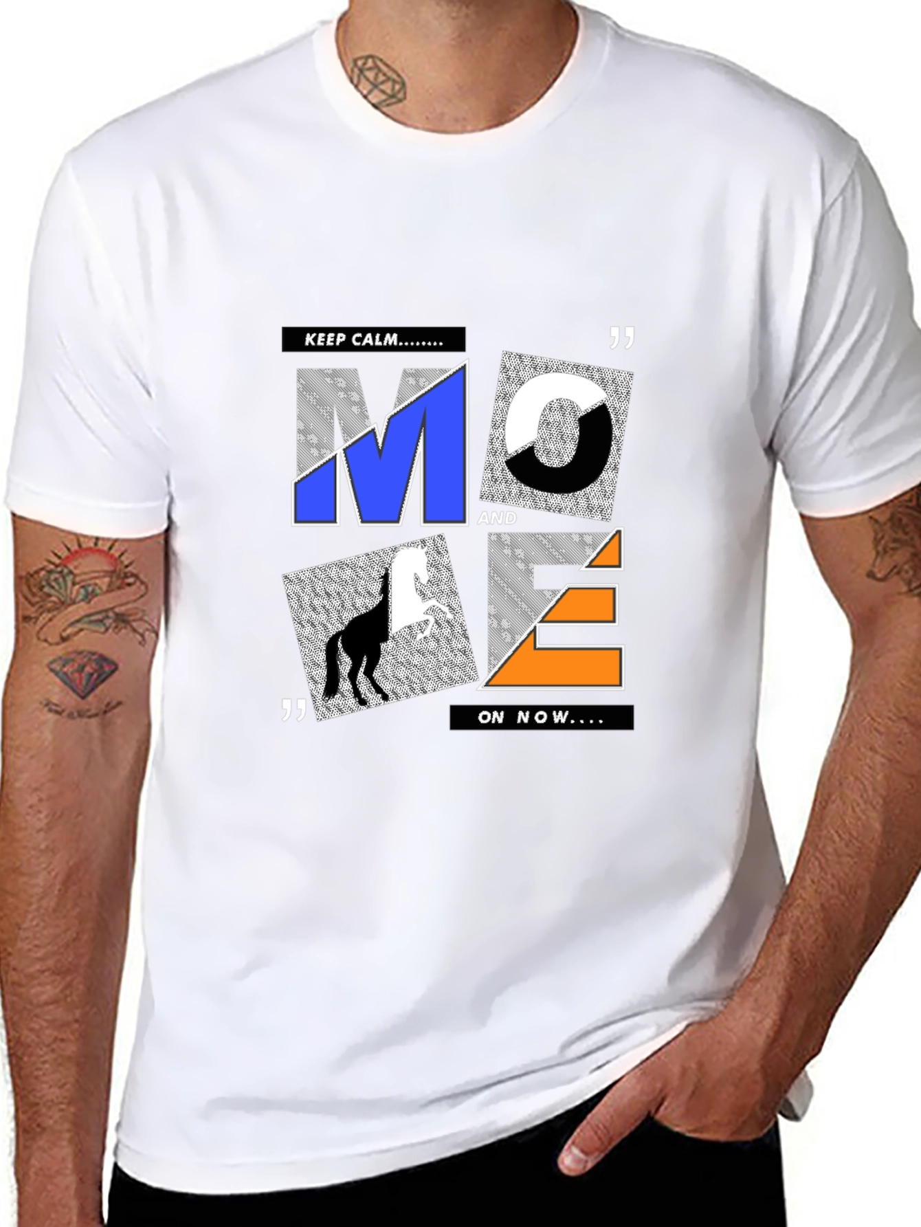 Cool Graphic Print Tee - Keep Calm MOVE ON