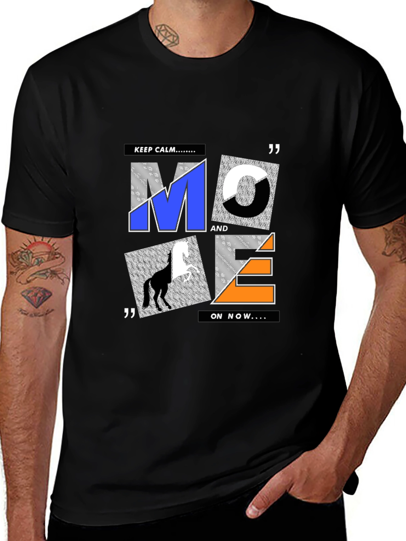 Cool Graphic Print Tee - Keep Calm MOVE ON
