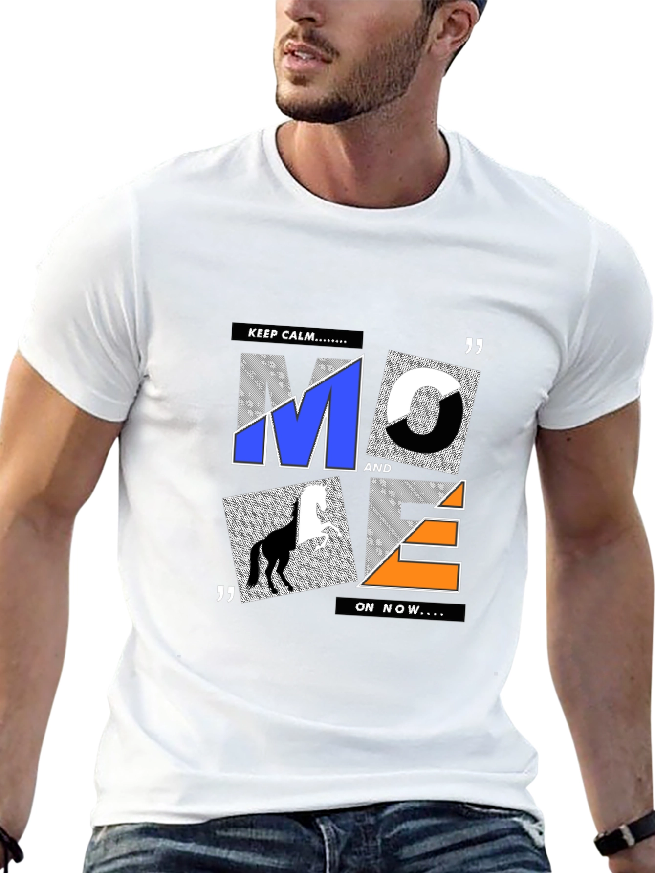 Cool Graphic Print Tee - Keep Calm MOVE ON