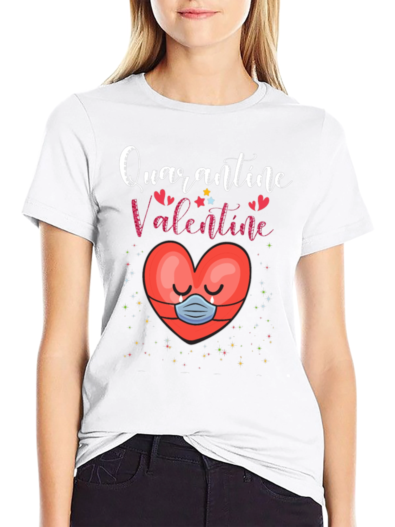 Quarantine Valentine T-Shirt Heart Mask Tee