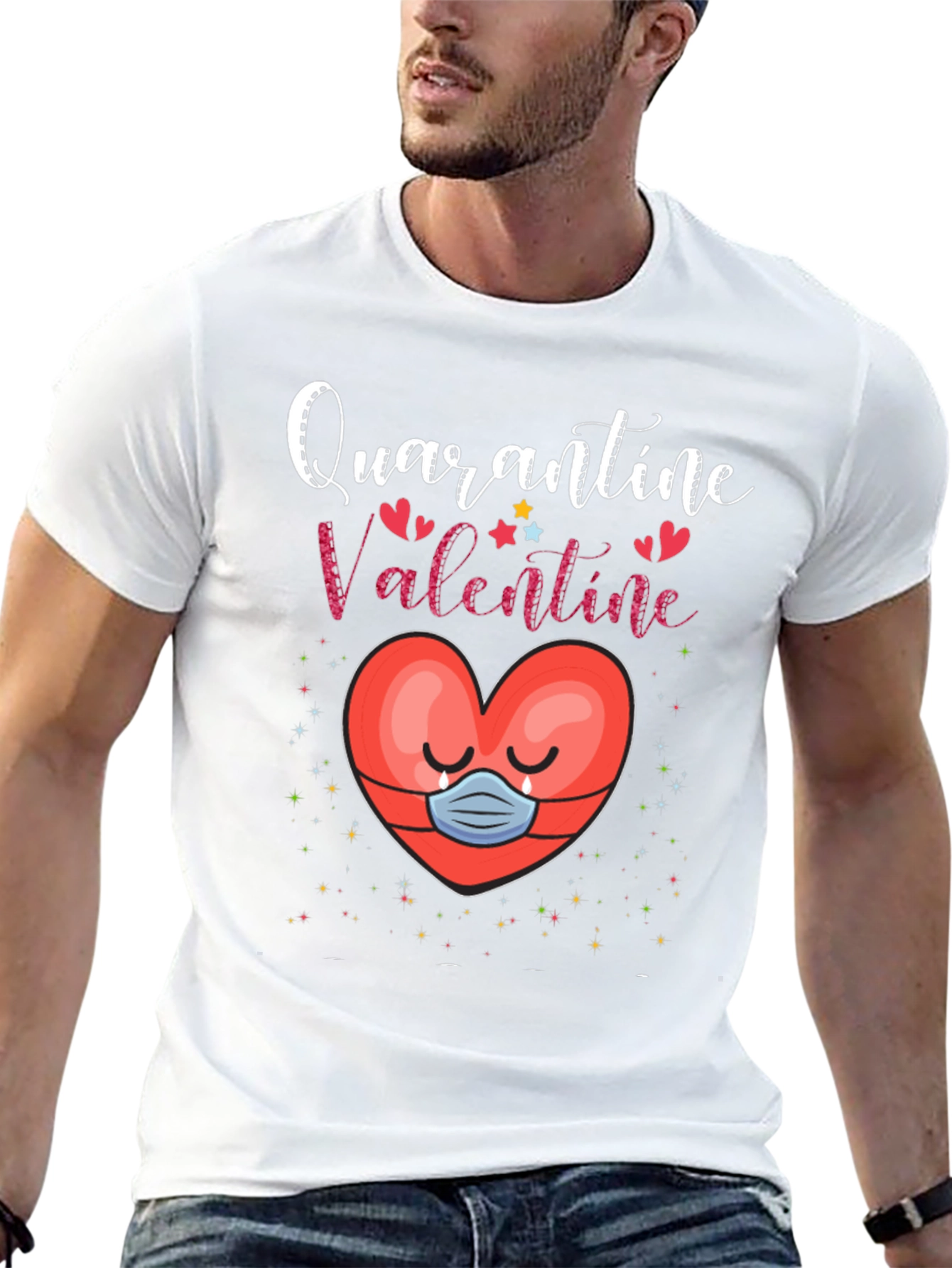 Quarantine Valentine T-Shirt Heart Mask Tee