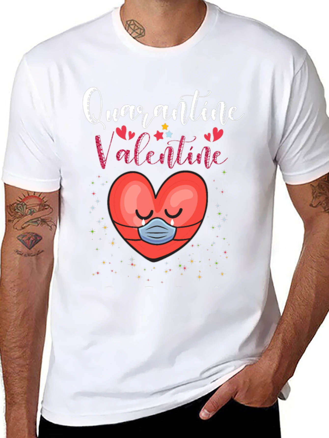 Quarantine Valentine T-Shirt Heart Mask Tee