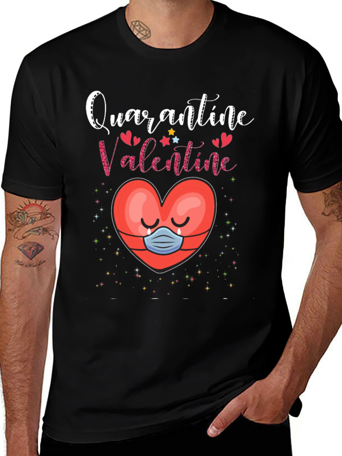 Quarantine Valentine T-Shirt Heart Mask Tee