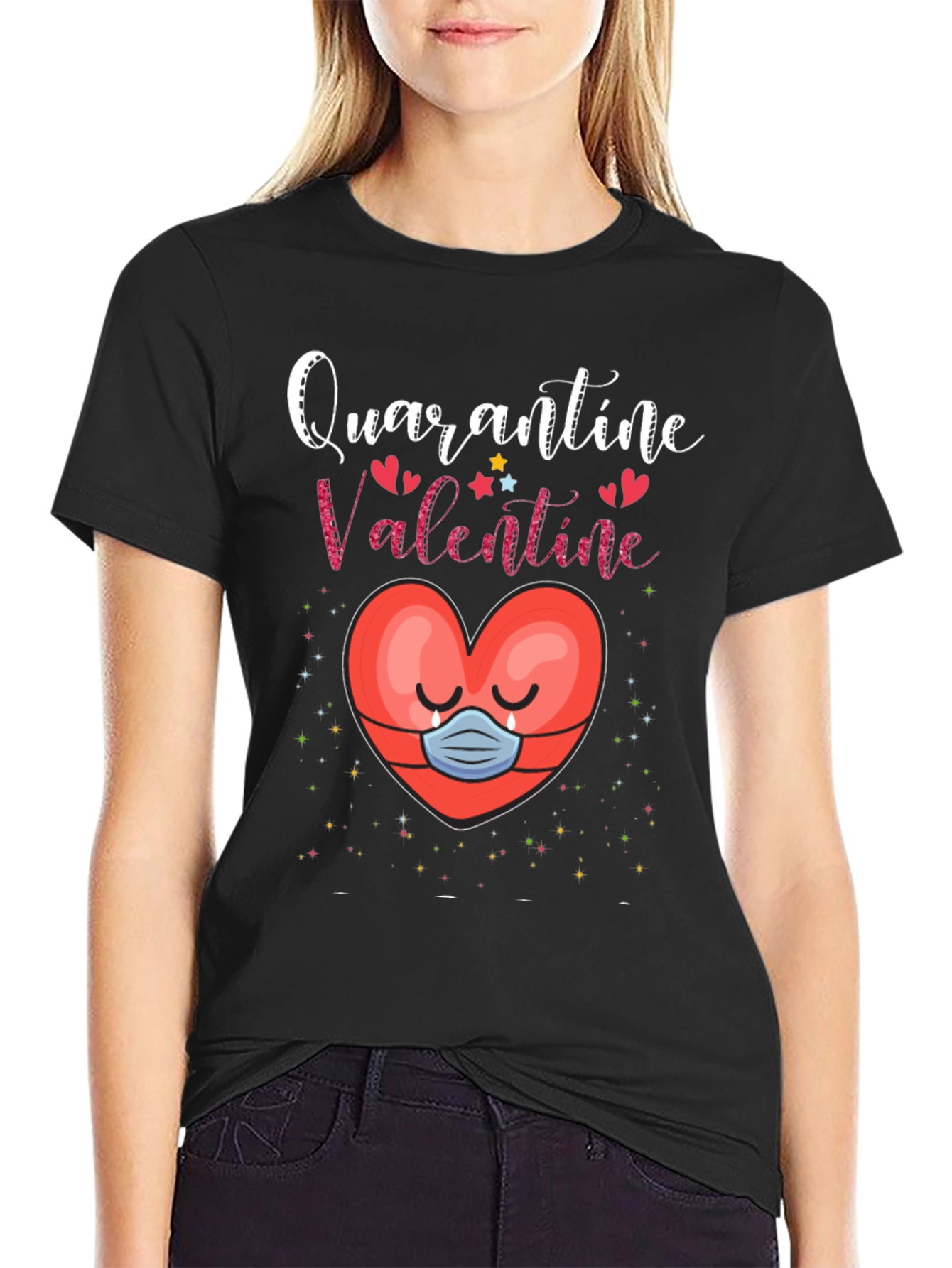Quarantine Valentine T-Shirt Heart Mask Tee