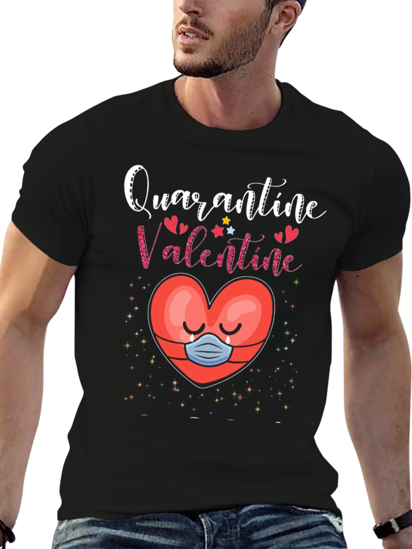 Quarantine Valentine T-Shirt Heart Mask Tee
