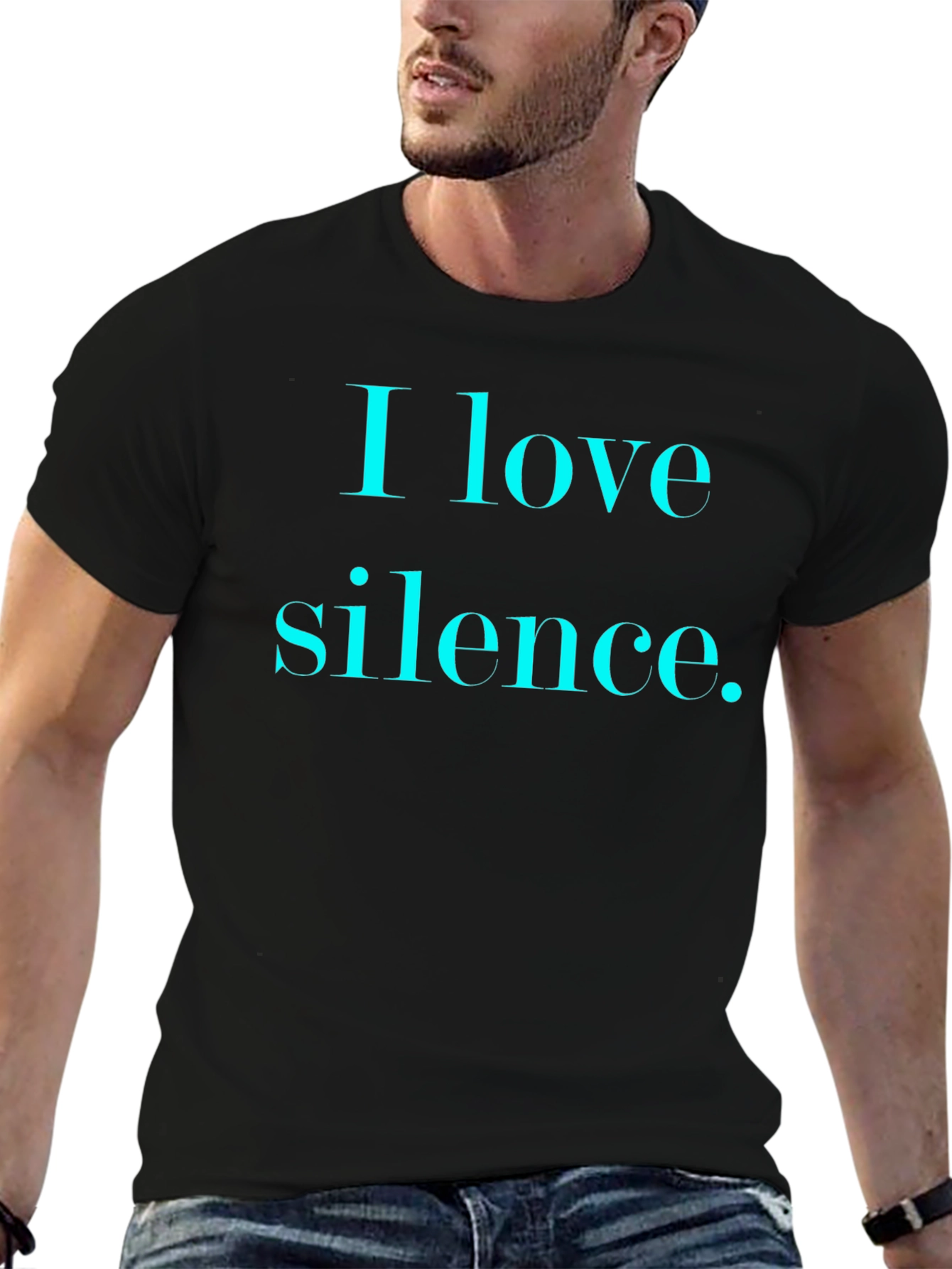 I Love Silence Graphic Tee - Black
