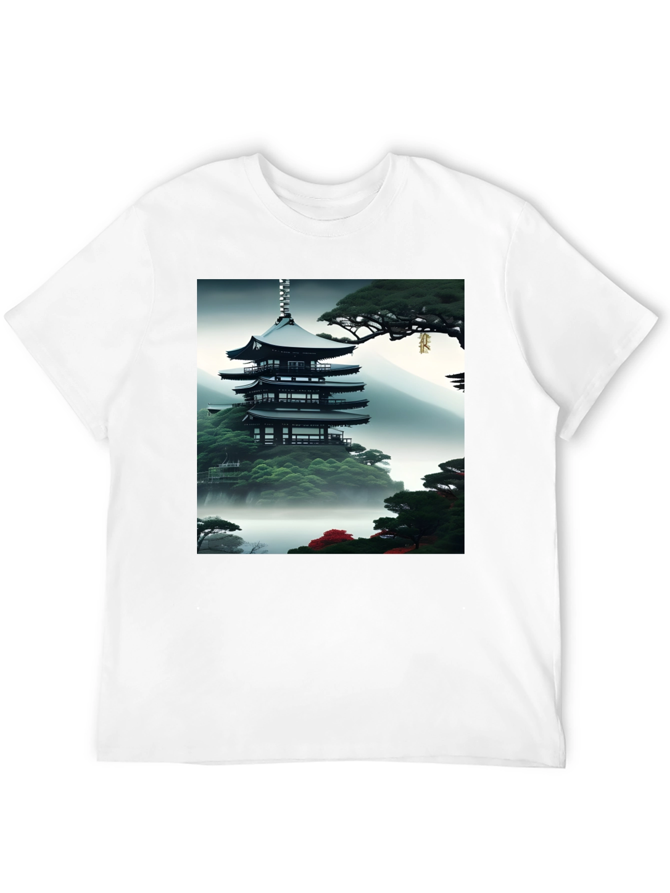 Zen Garden Pagoda Black T-Shirt