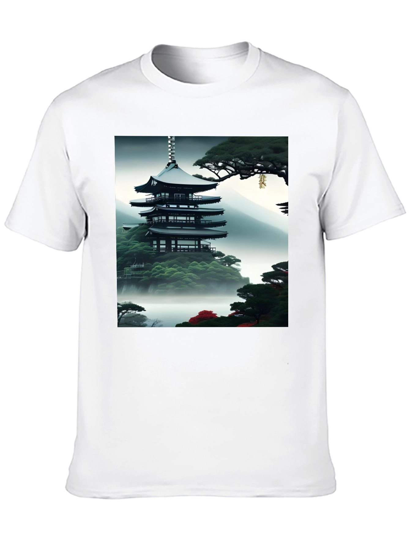 Zen Garden Pagoda Black T-Shirt