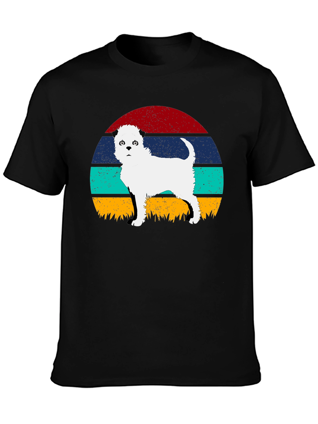 Retro Dog Sunset Graphic Tee