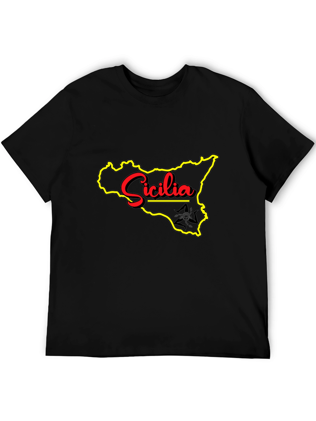 Sicilia Map T-Shirt - Italy Travel Souvenir Graphic Tee