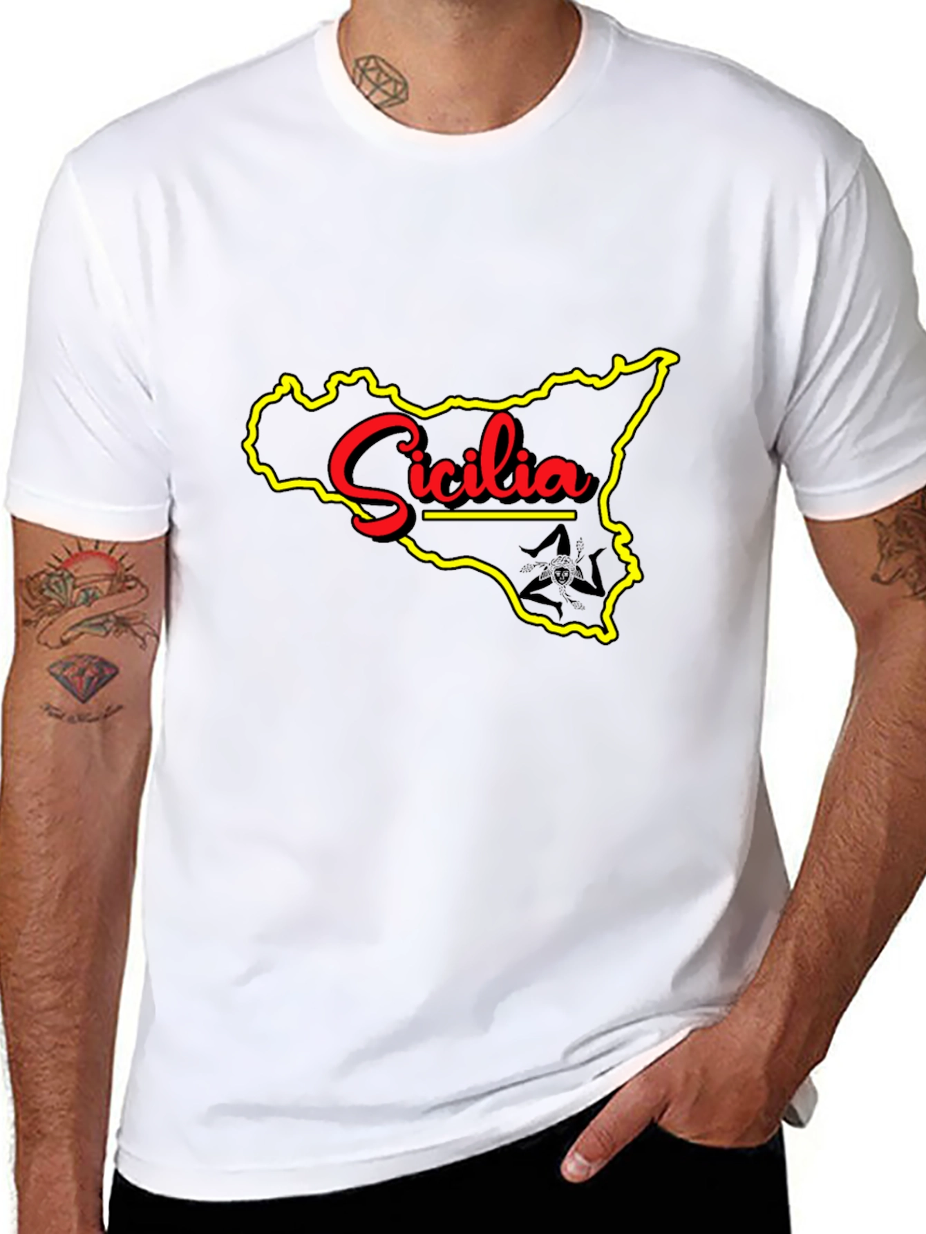 Sicilia Map T-Shirt - Italy Travel Souvenir Graphic Tee