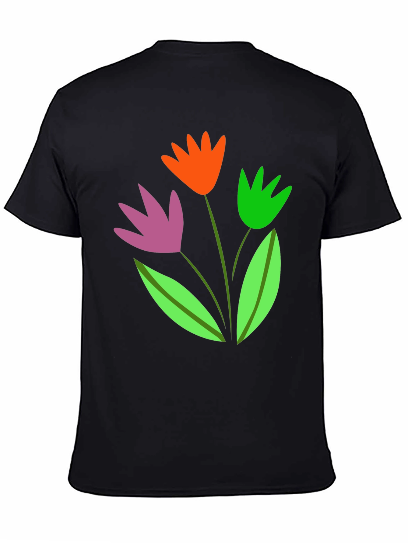 Floral Graphic Tee - Trendy Cotton Blend Shirt