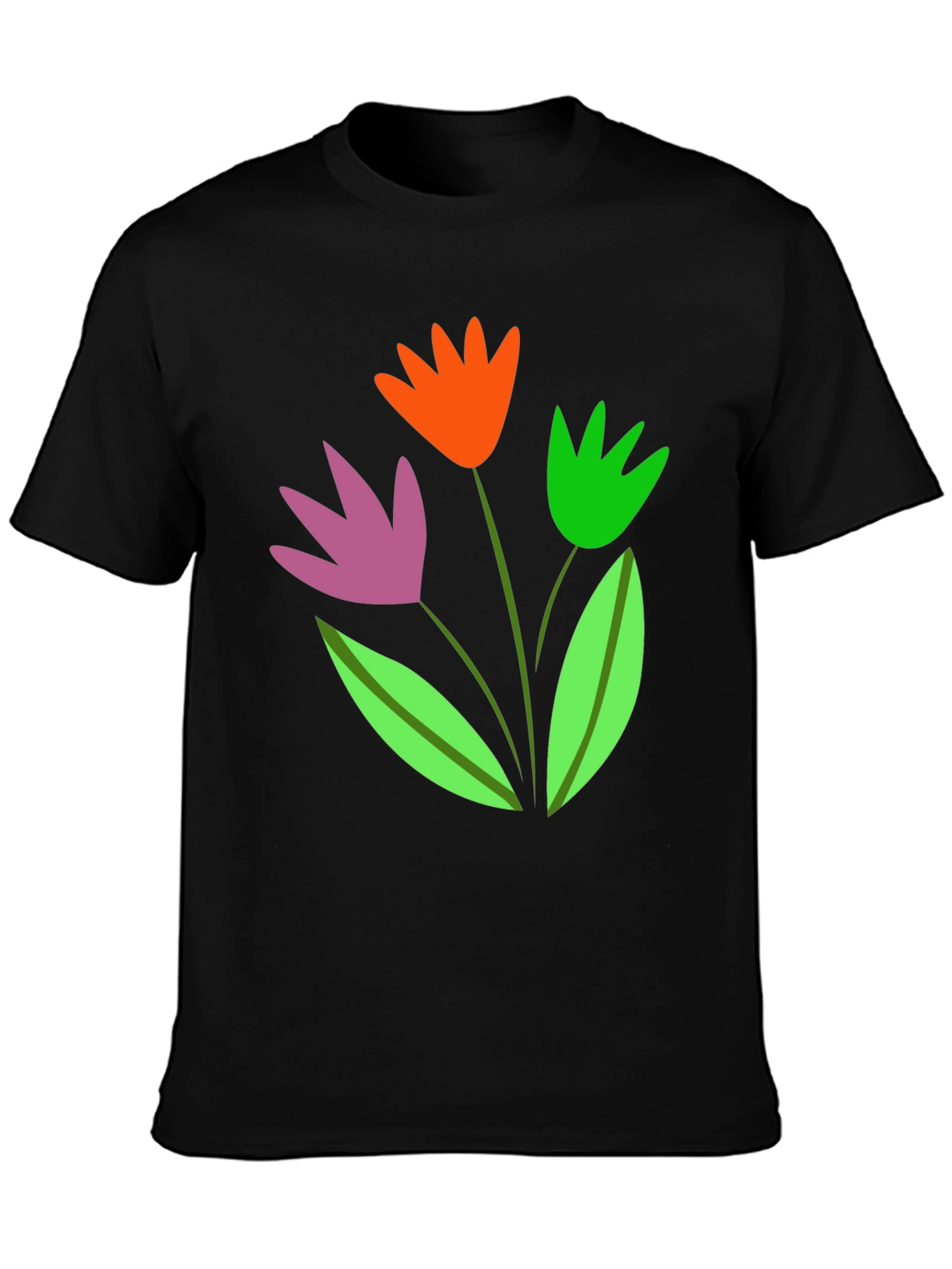 Floral Graphic Tee - Trendy Cotton Blend Shirt