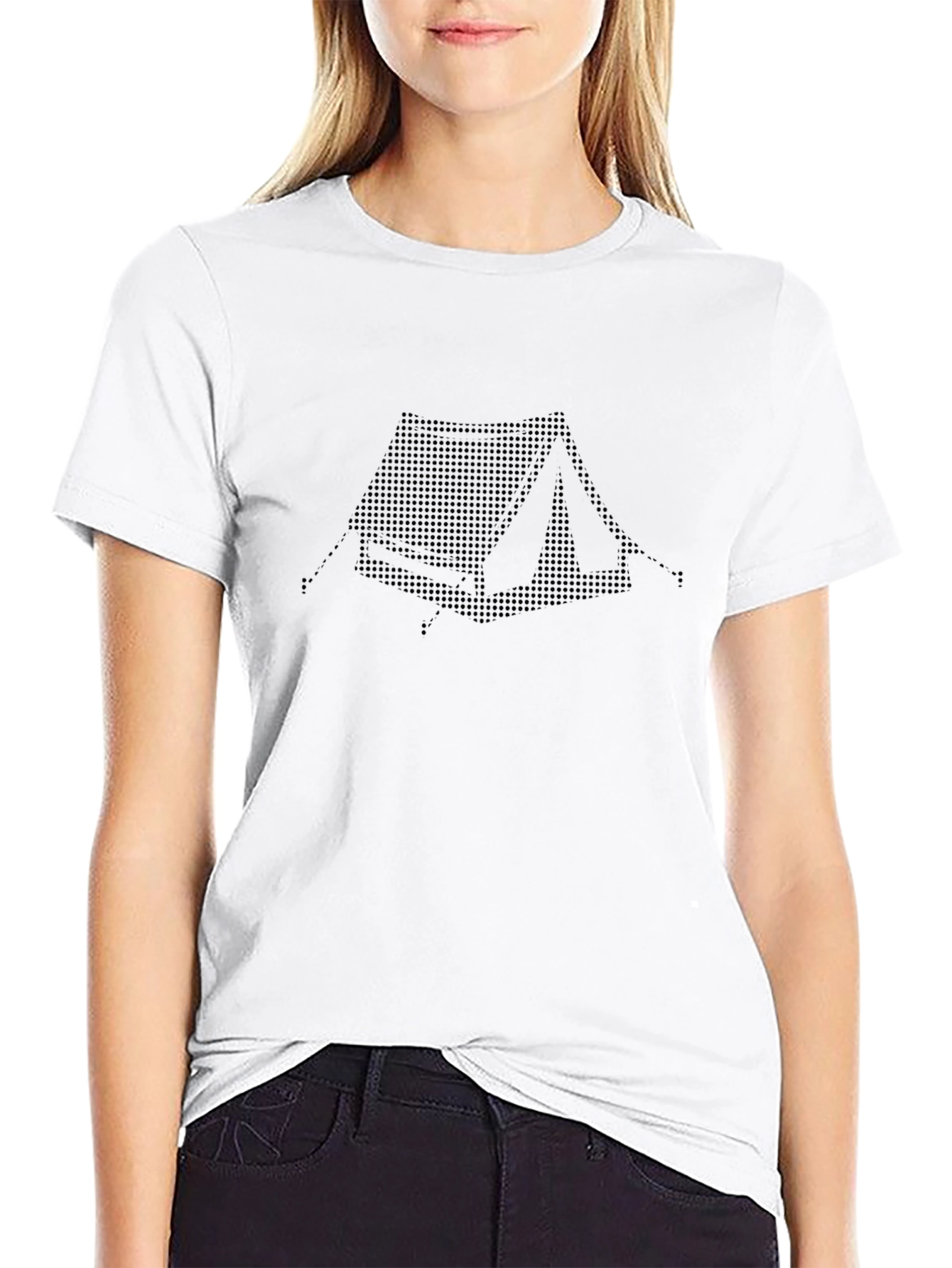 Camping Tent Graphic Black T-Shirt