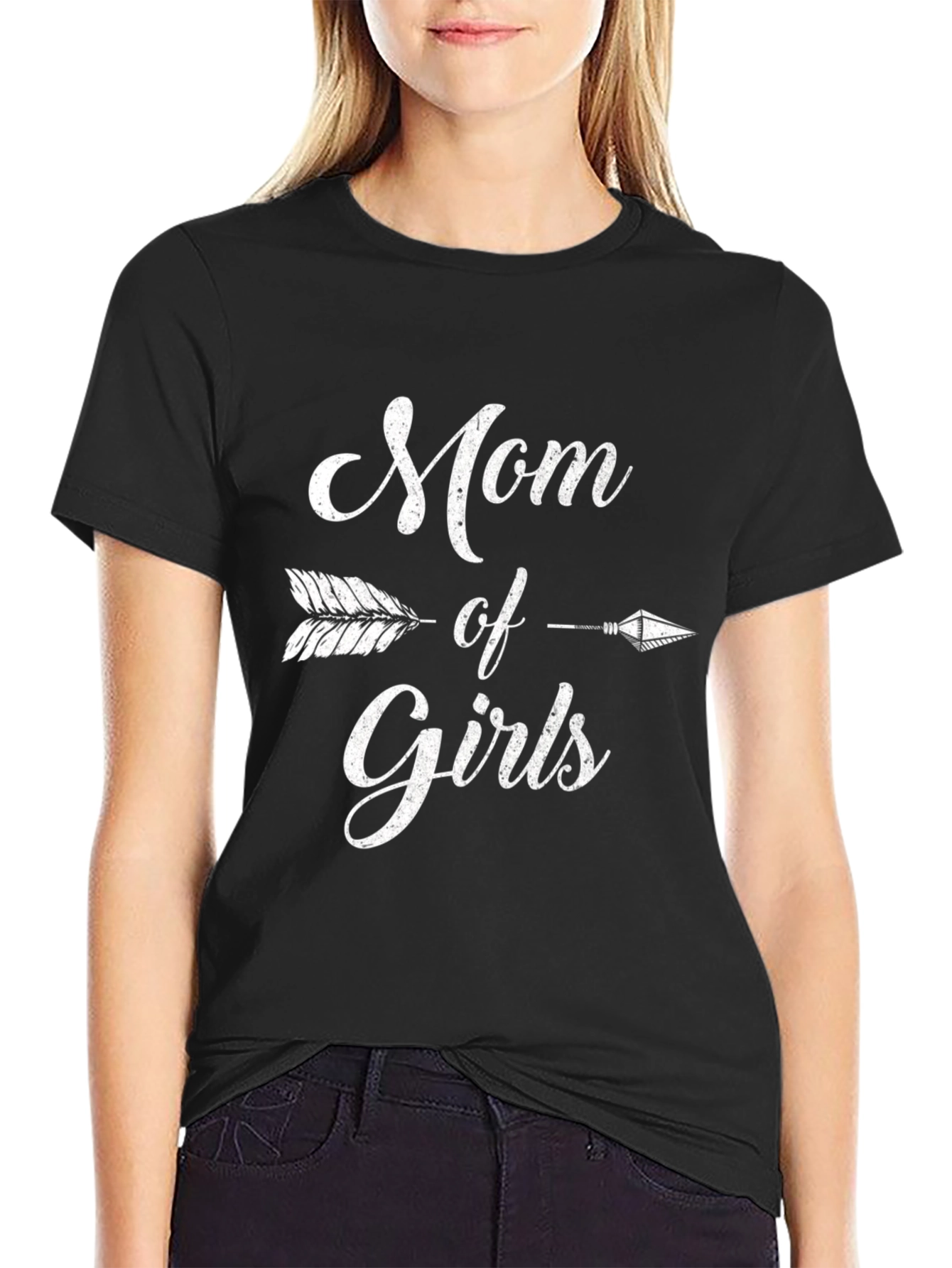 Mom of Girls Arrow Graphic T-Shirt