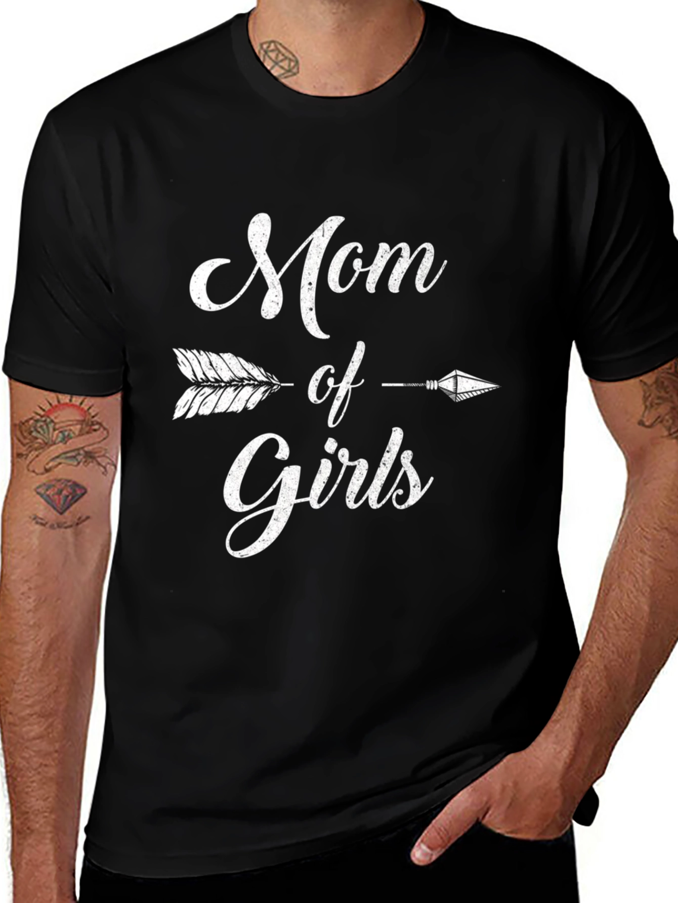 Mom of Girls Arrow Graphic T-Shirt
