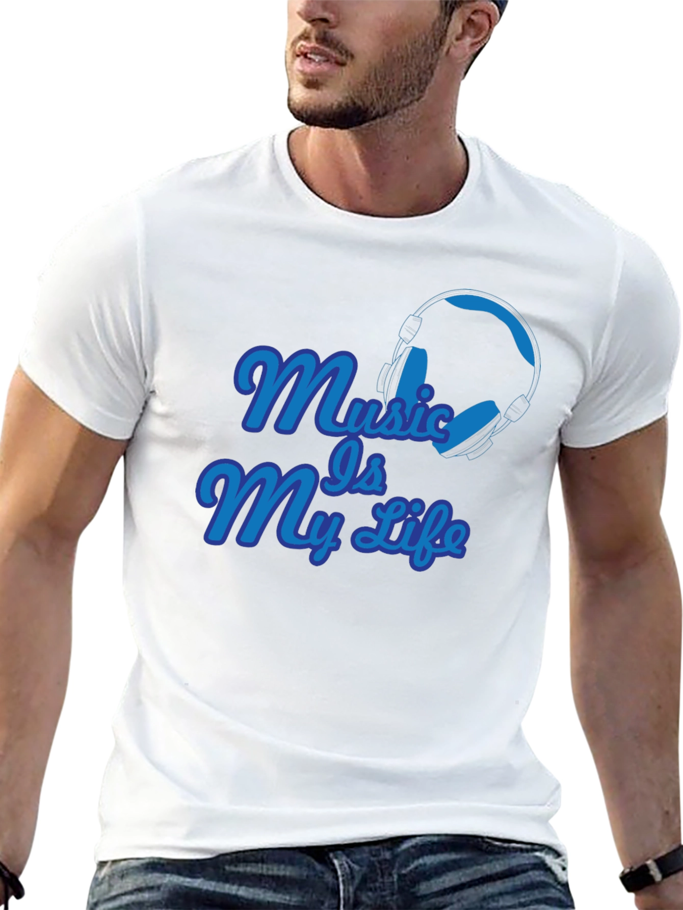 Music Is My Life Graphic T-Shirt - Black
