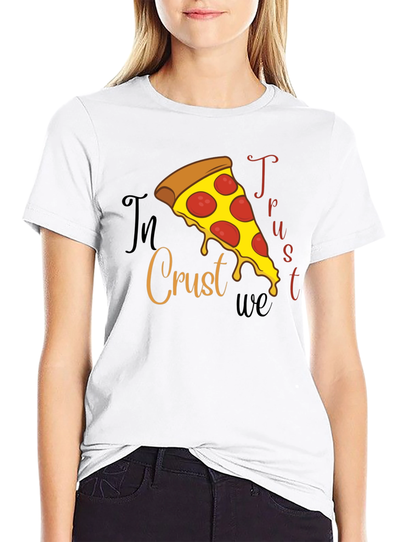 In Crust We Trust Pizza Graphic Tee