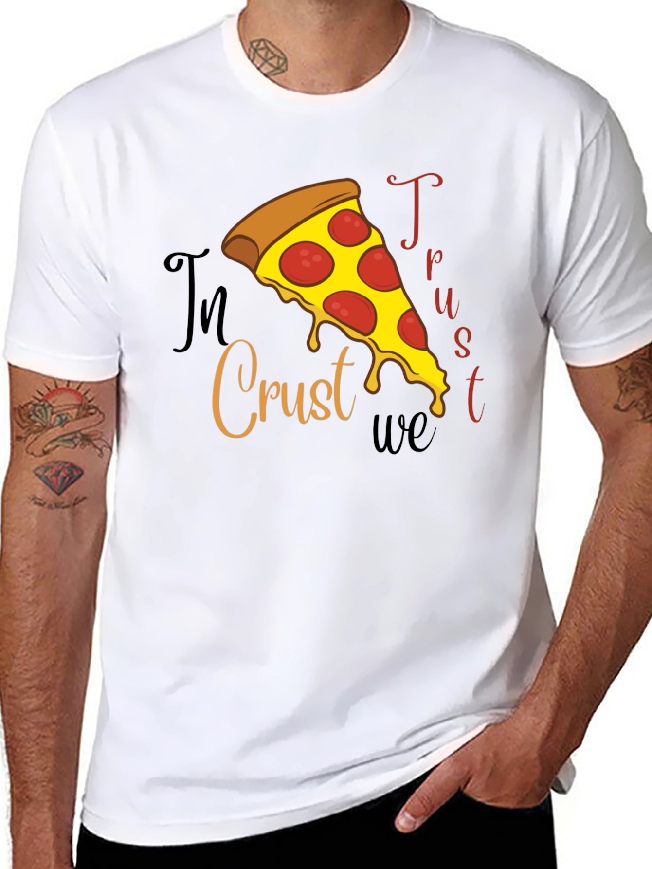 In Crust We Trust Pizza Graphic Tee