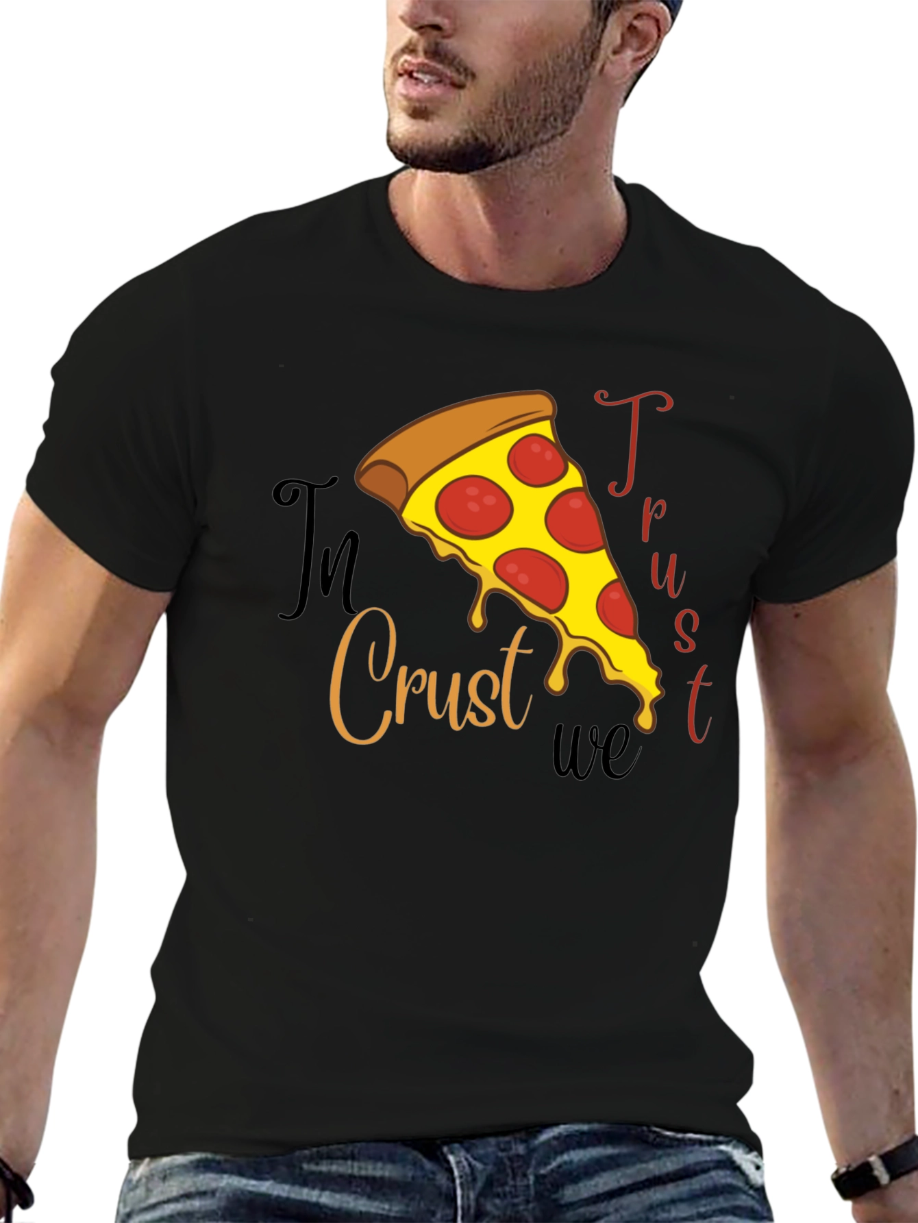 In Crust We Trust Pizza Graphic Tee