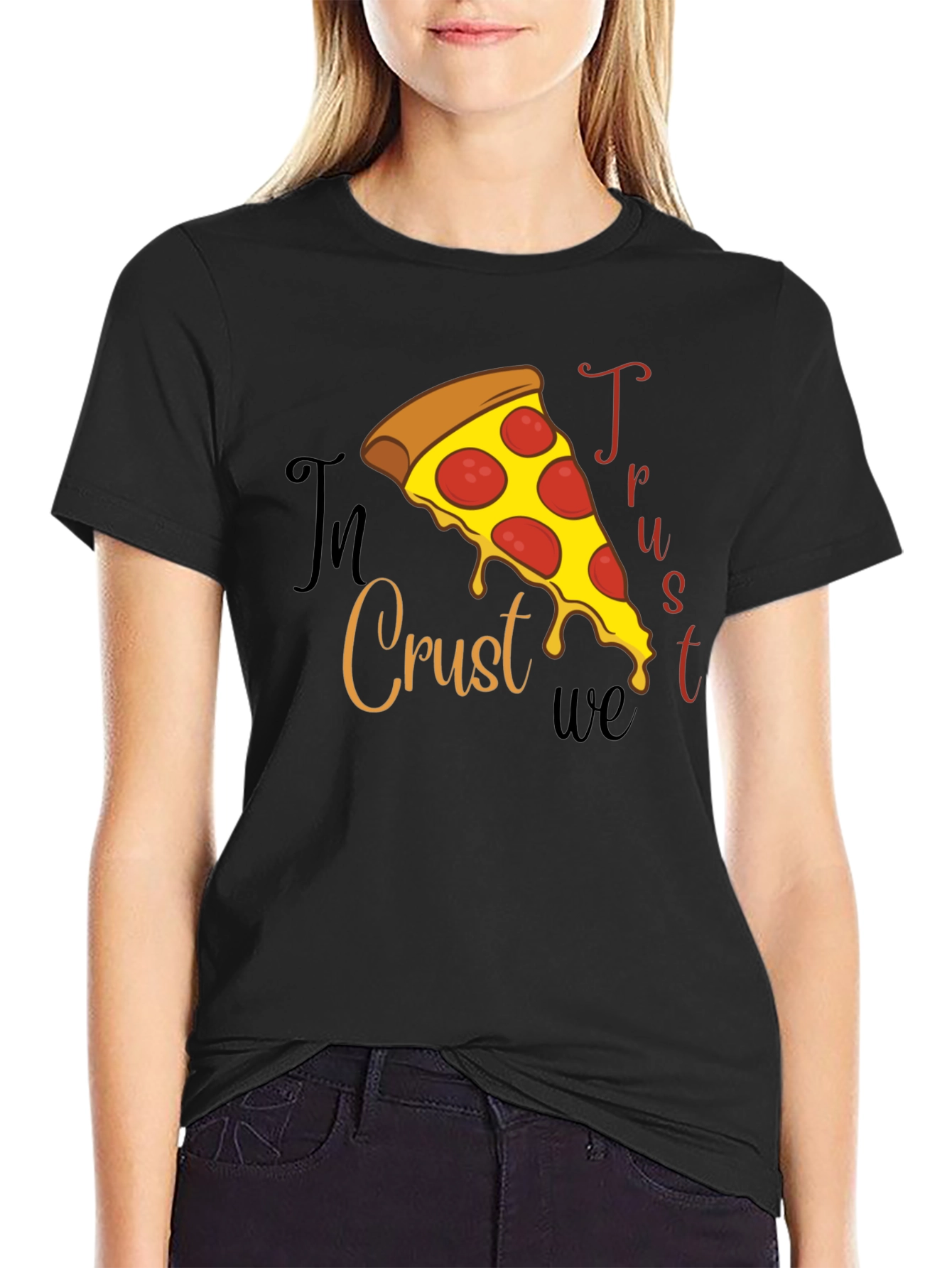 In Crust We Trust Pizza Graphic Tee