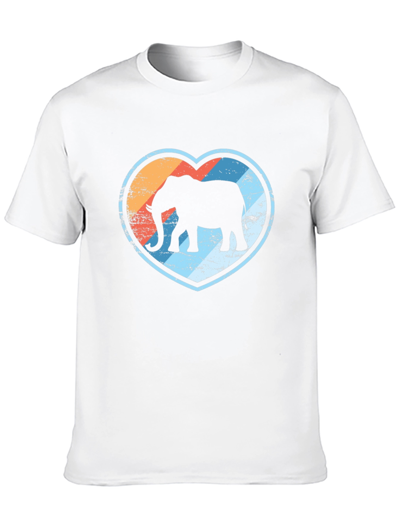 Elephant Heart Graphic Print Black T-Shirt