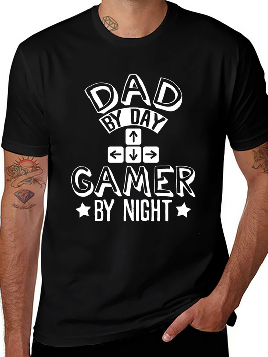 Dad By Day Gamer By Night Black T-Shirt