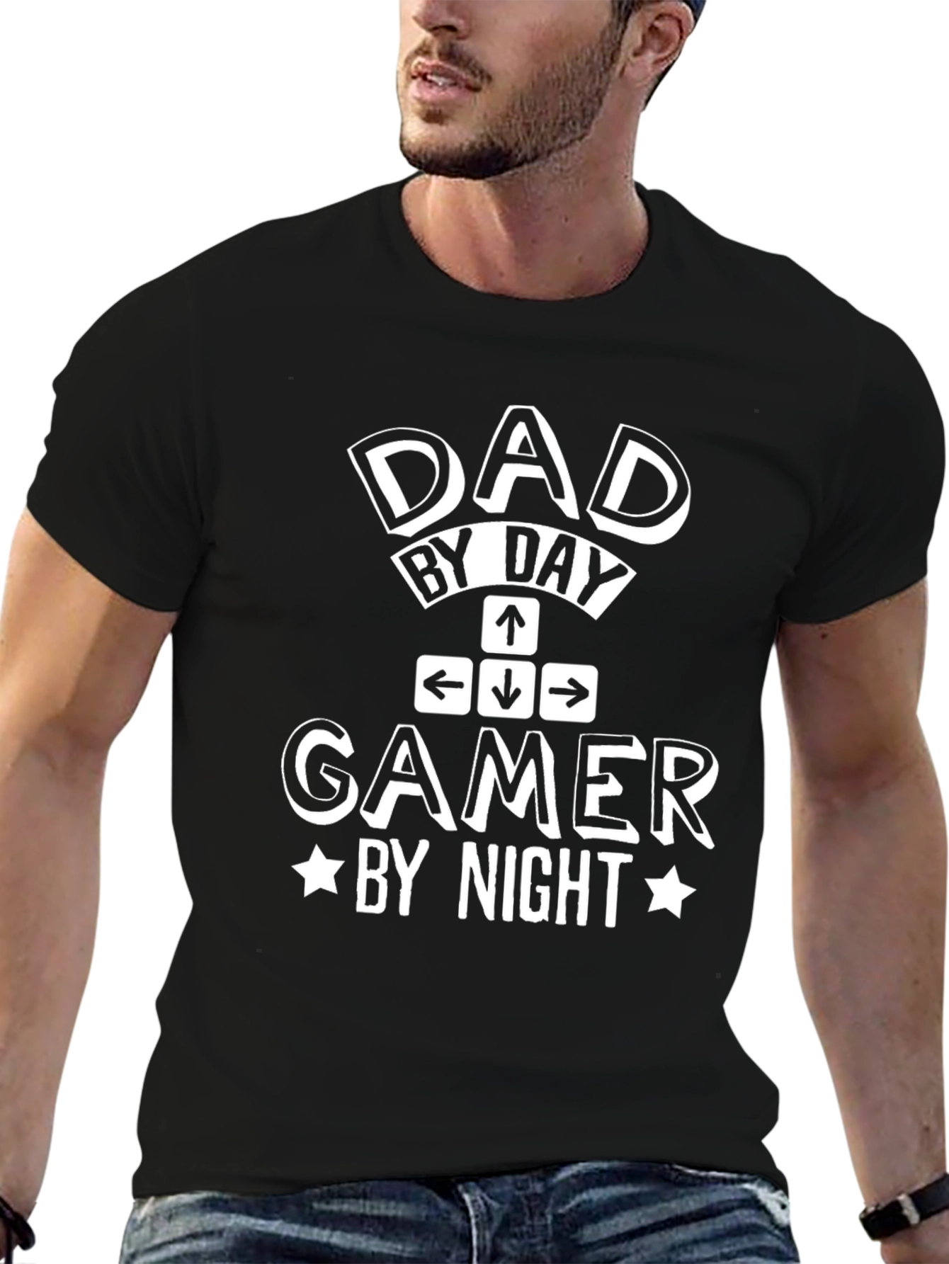 Dad By Day Gamer By Night Black T-Shirt