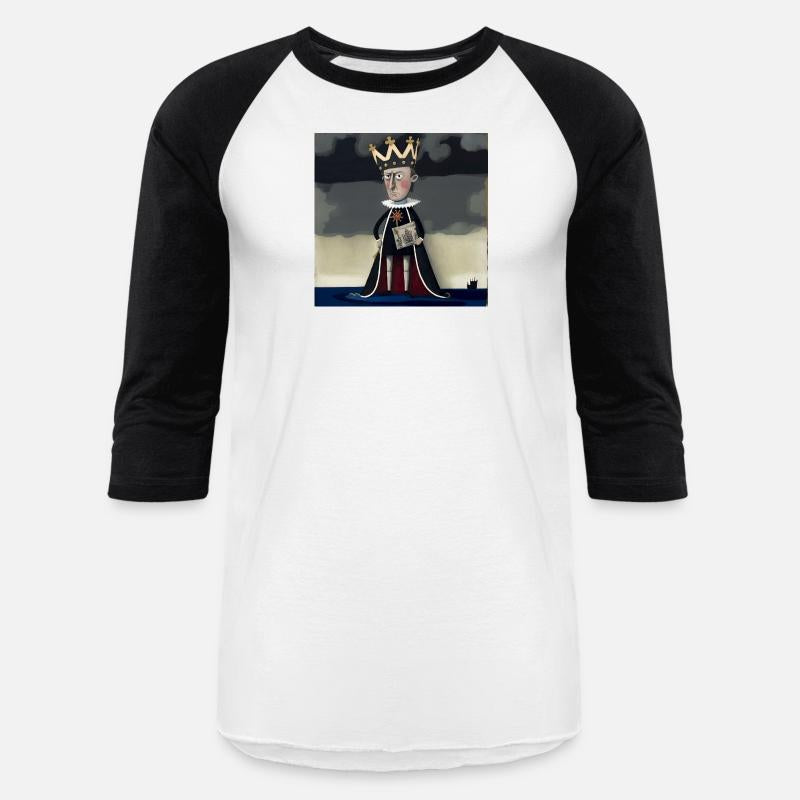 A man wearing a crown and holding a book