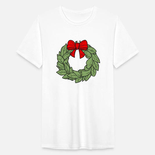 A wreath with a ribbon bow