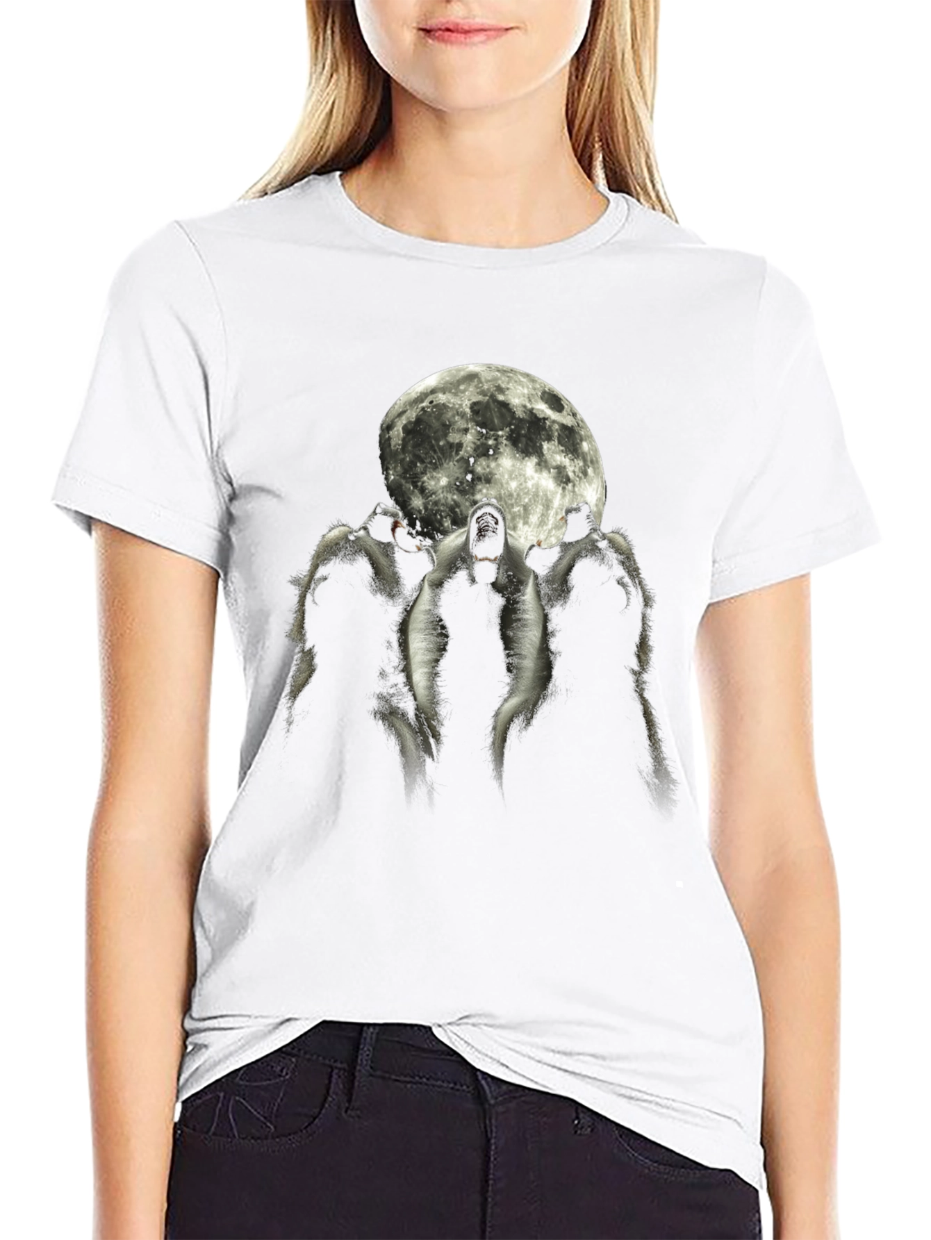 Wolf Moon Graphic Tee - Black Short Sleeve