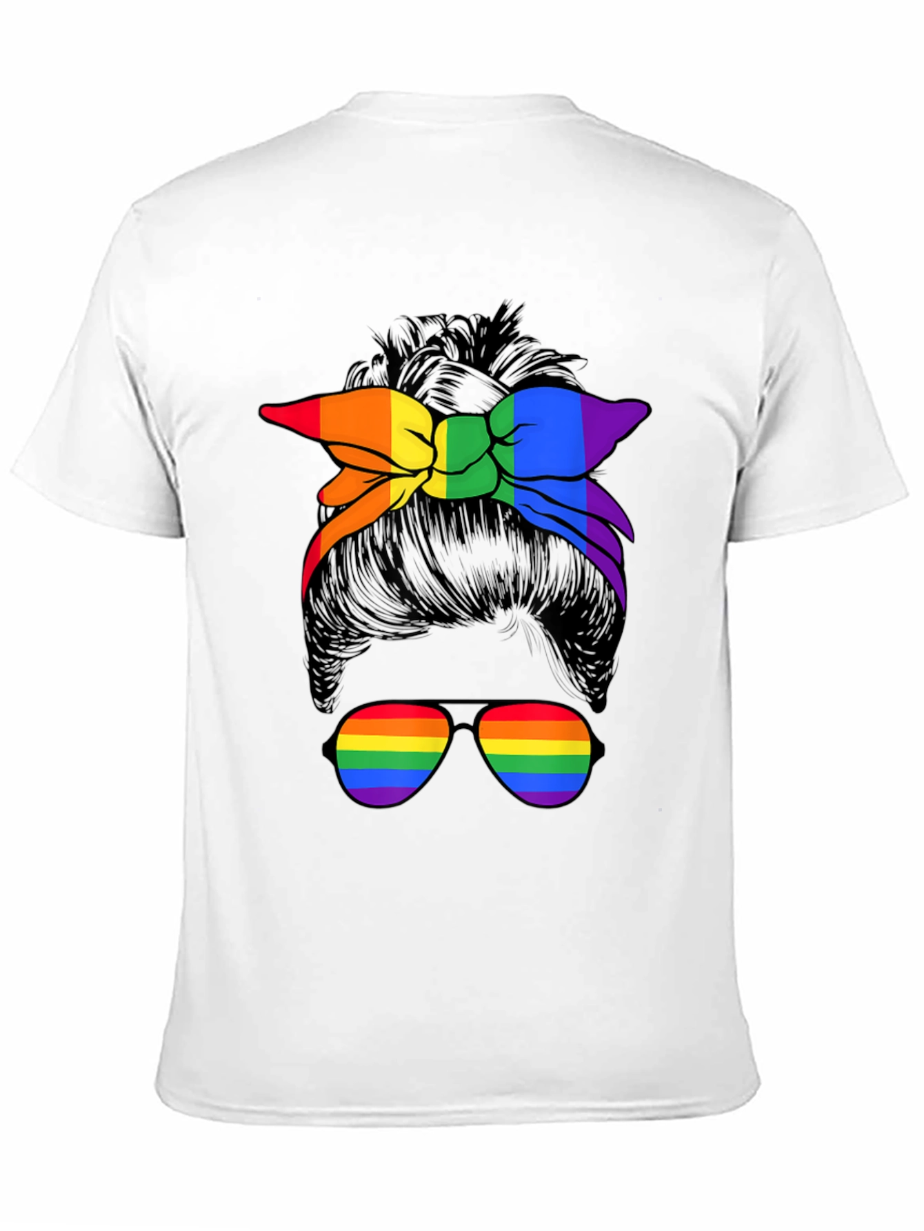 Rainbow Messy Bun T-Shirt - Pride