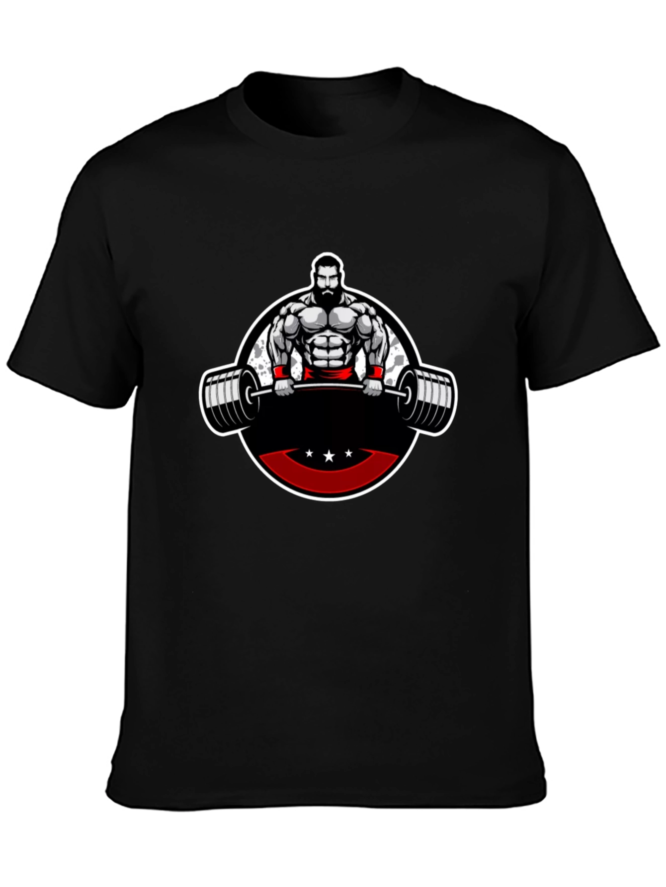 Mens Black Graphic T-Shirt - Weightlifter Design