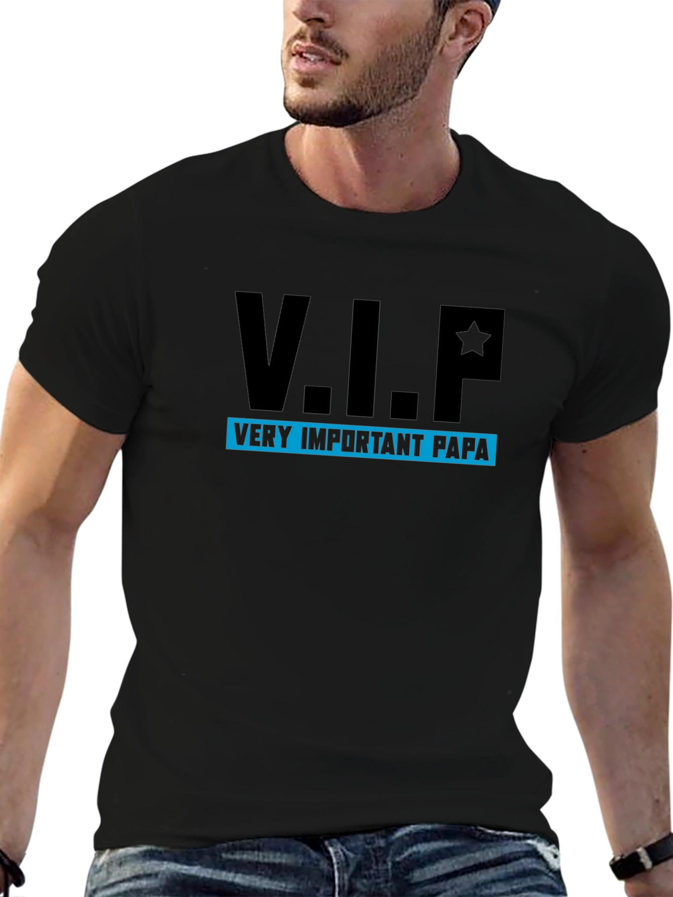V.I.P. Very Important Papa Black T-Shirt
