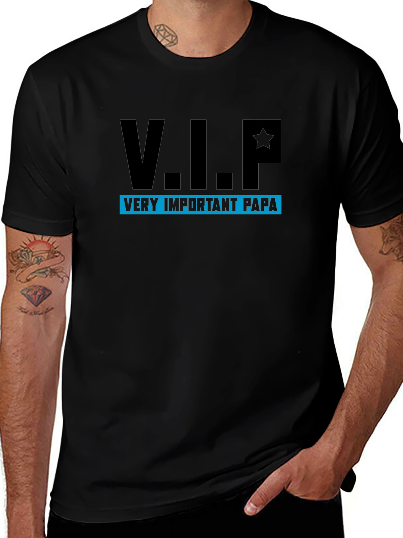 V.I.P. Very Important Papa Black T-Shirt