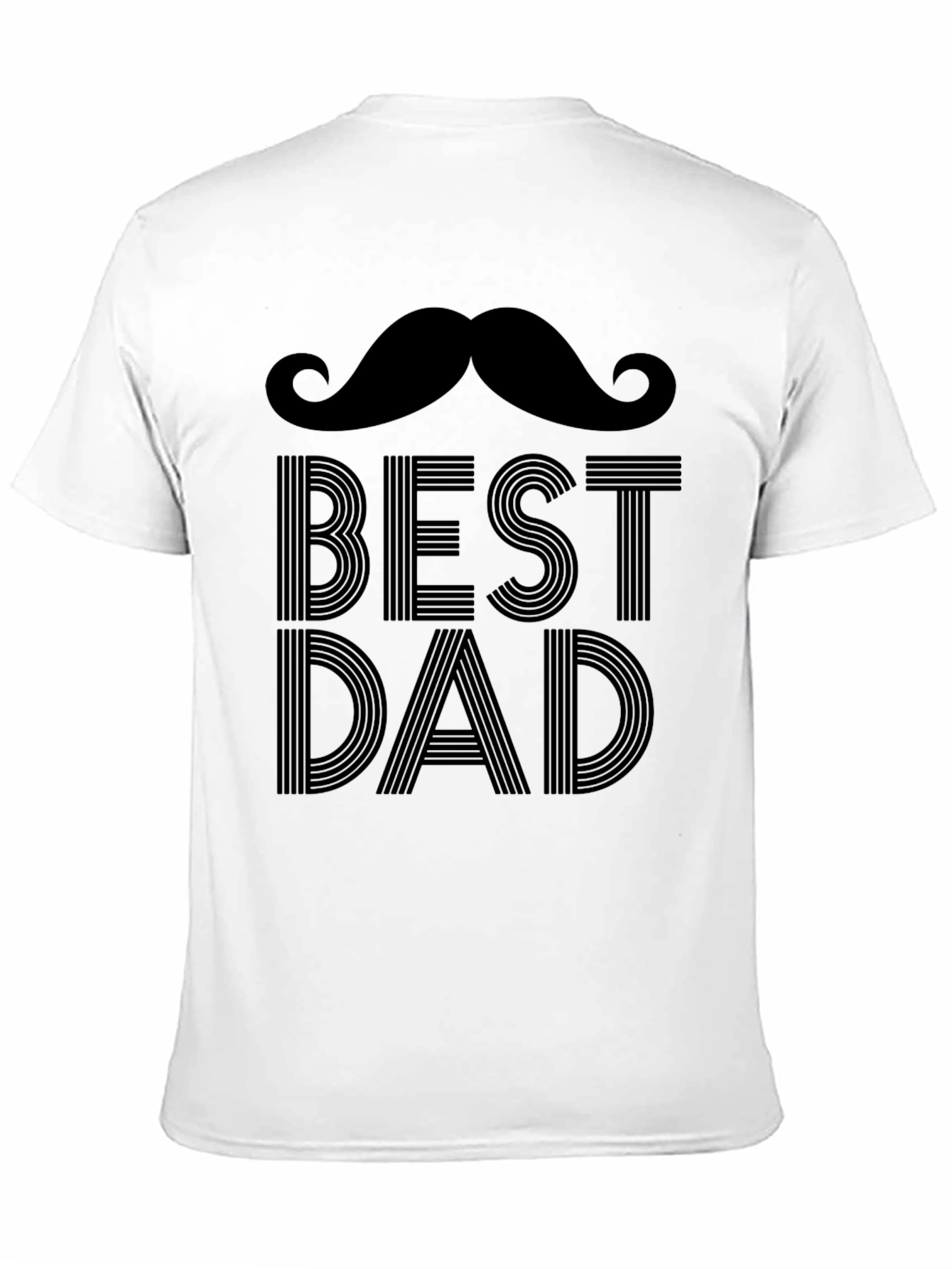 Best Dad Moustache Graphic Print T-Shirt