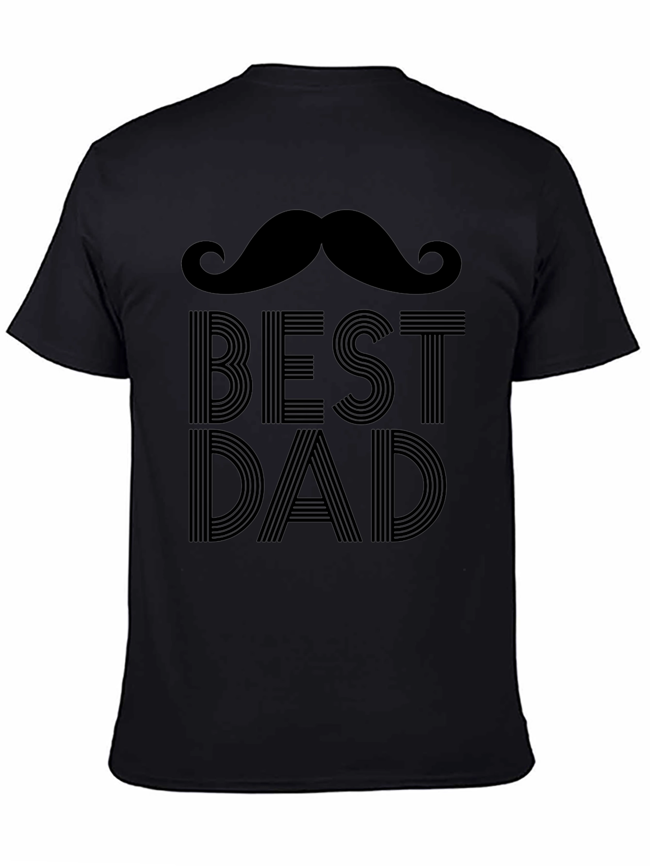 Best Dad Moustache Graphic Print T-Shirt