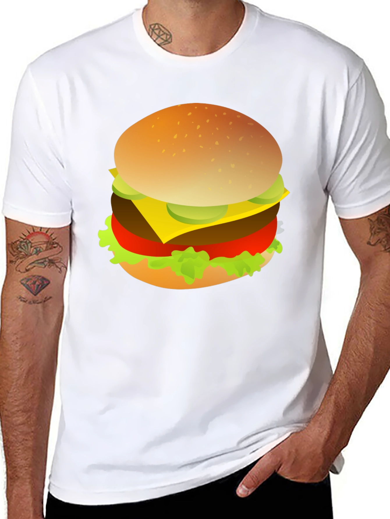 Hamburger Graphic Tee - Food Lovers T-Shirt