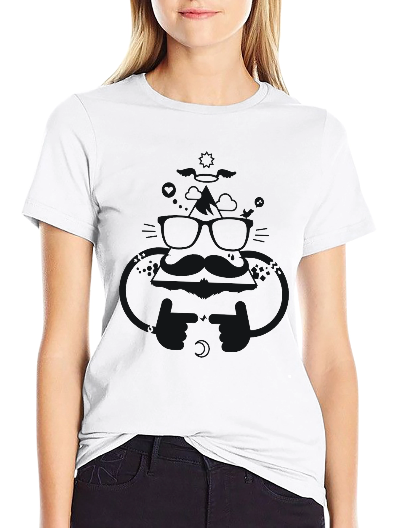 Mens Solid Black Crew Neck T-Shirt