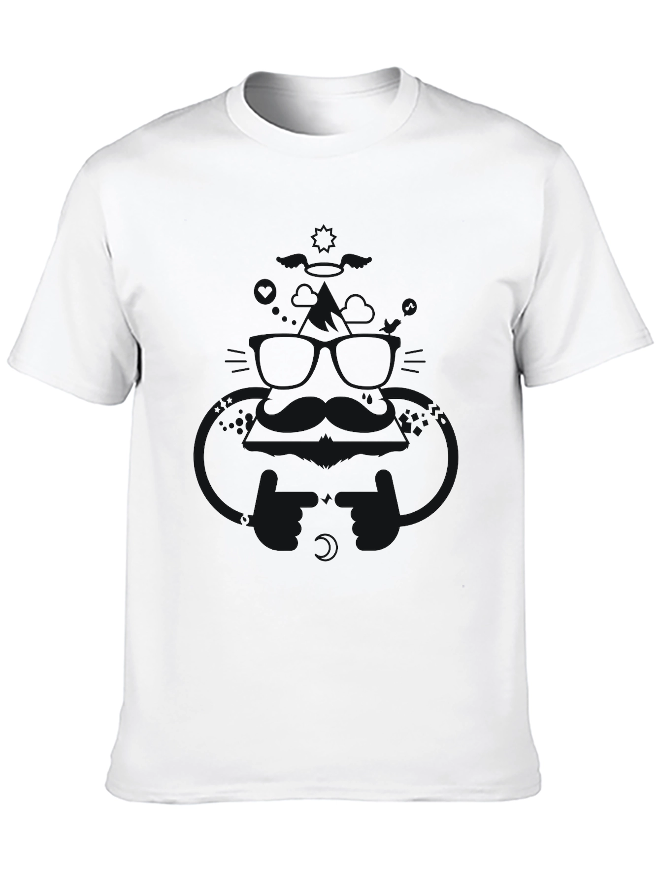 Mens Solid Black Crew Neck T-Shirt