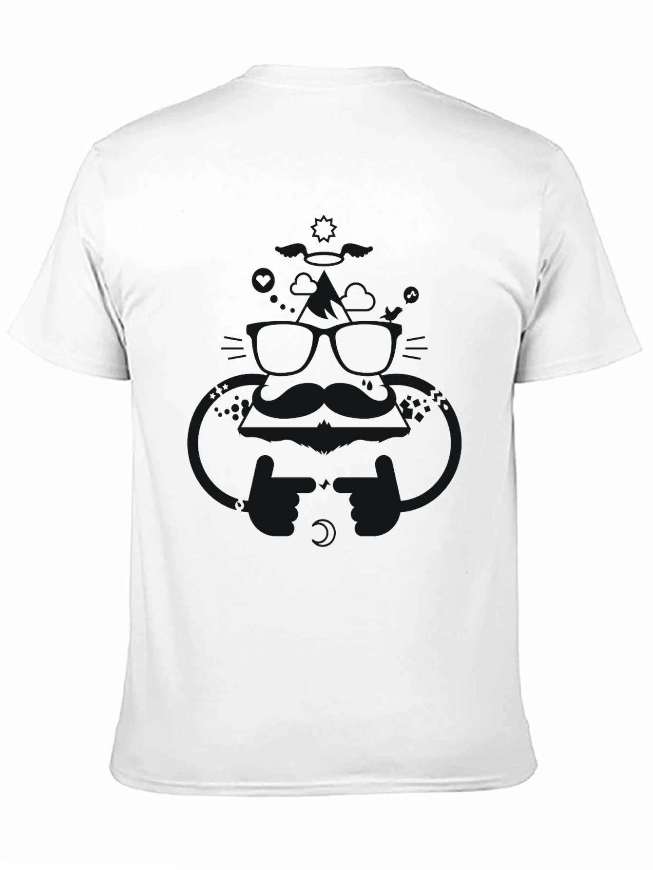 Mens Solid Black Crew Neck T-Shirt