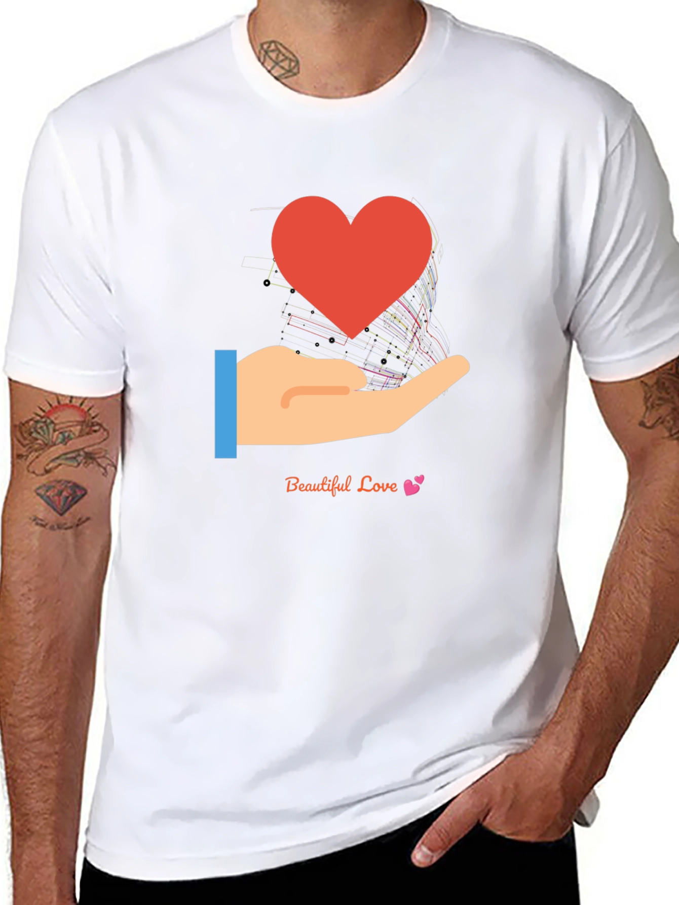 Love in Hand Graphic Tee - Heart Design