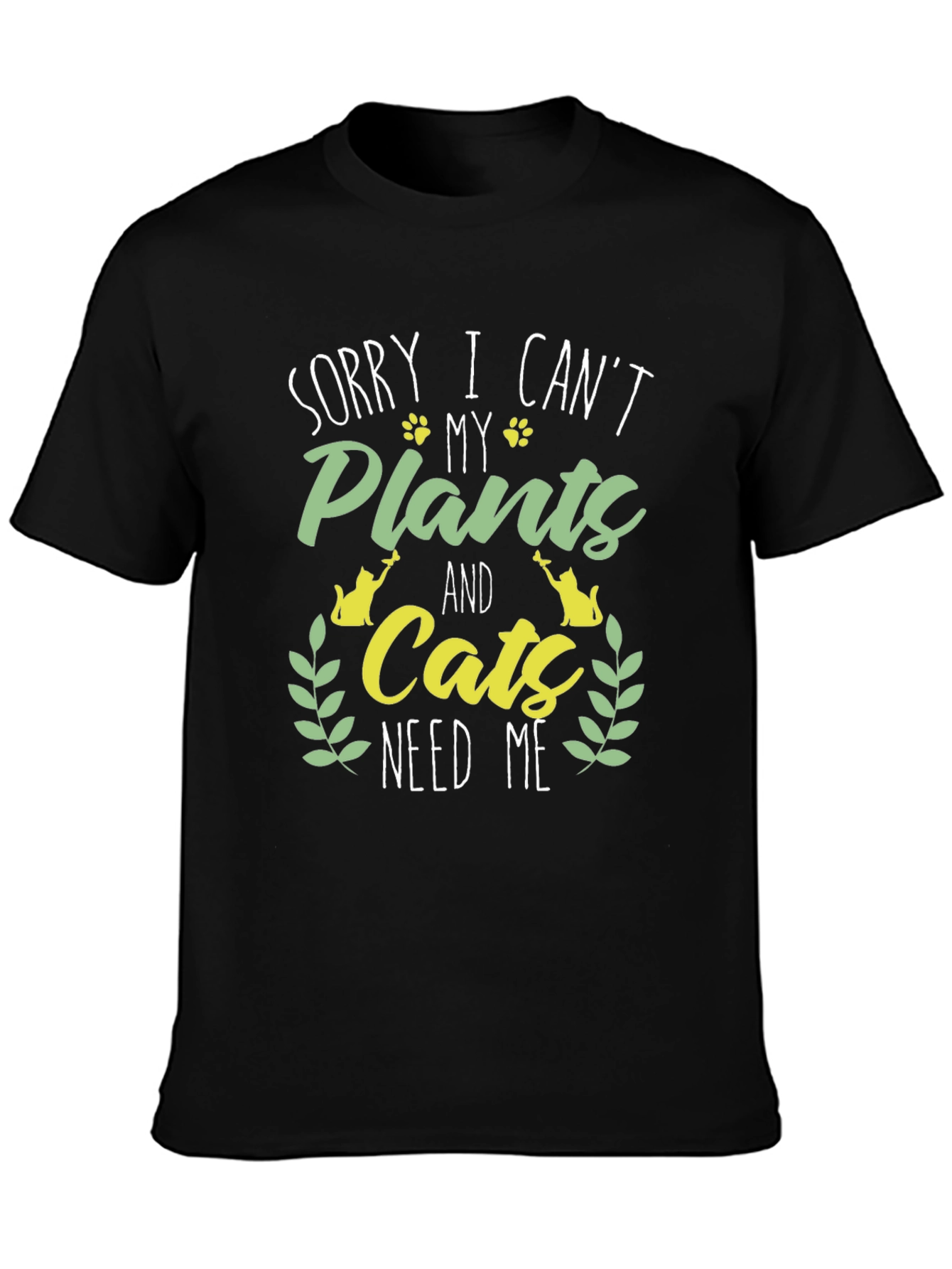 Plant & Cat Lover Graphic T-Shirt